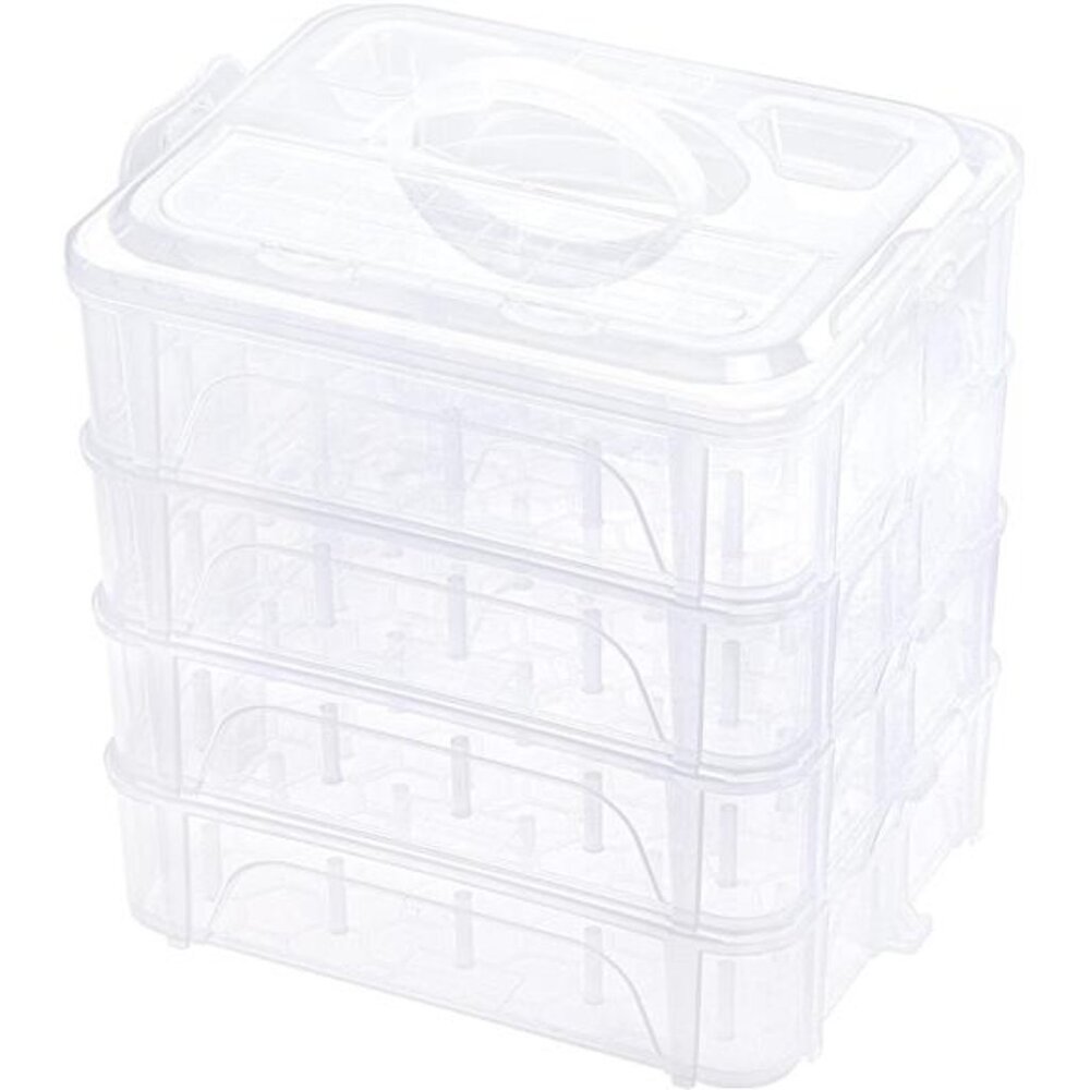 New brothread 4 Layers Stackable Clear Storage Box/Organizer for Holding 80
